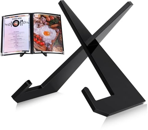 Menkxi Support de livre de cuisine en acrylique pour comptoir de cuisine, livre de recettes pour affichage multifonctionnel, décoration de comptoir de cuisine, 16,5 x 21,6 cm (noir)
