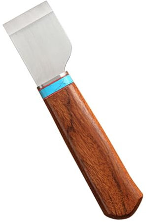 NUOBESTY Strumento Per Taglio Della Pelle Con Lama Affilata e Manico in Legno Marrone, Utensile Fai Da Te Per Artigiani e Principianti, Taglierina Durevole Per Lavorazione Pelle e Creazioni Manuali