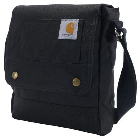 Carhartt Damen Umhängetasche, Schultertasche Tasche mit Schnappverschluss, langlebig, verstellbar, mit Klappverschluss, Everyday Crossbody Snap (Schwarz)