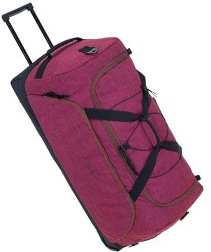 Elephant Reisetrolley Cruiser Travel Trolley 13031 Rot Bordeaux-Braun | Koffer Weichgepäck Reisetasche Reise Urlaub 100-135 Liter Dehnfalte Schuhfach Seitenfach Flach verstaubar