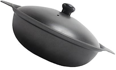 COLLBATH 1pezzi Casseruola in Ghisa Gialla Con Coperchio Pentola Per Brasato Di Pollo e Riso Stufato Resistente Senza Rivestimento Adatta Per Cottura Ecologica e Uniforme