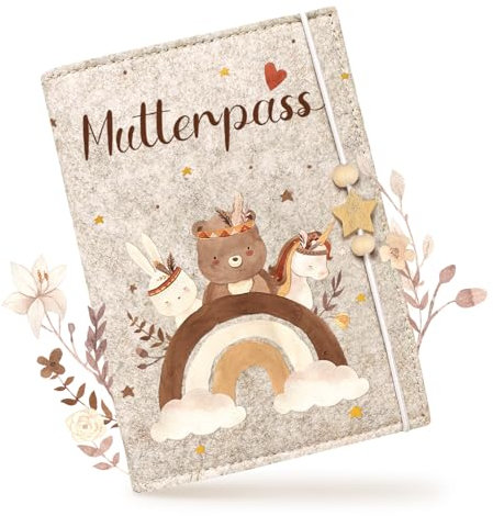 Mutterpasshülle aus Filz für Deutschen Mutterpass, Mutterpass-Schutzhülle zur Aufbewahrung von Impfpass usw,Süßes Geschenk für Schwangerinen und Zukunftige Mütter Sonne