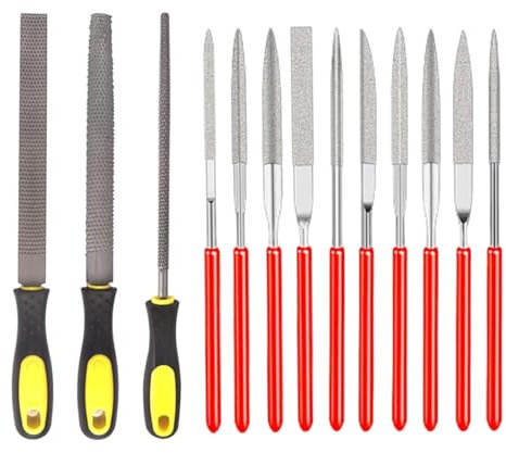 13 Stück Feilenset Metall Set,Hochwertige Metallfeile,Werkstattfeile Halbrund,Halbrundfeile,Hochwertiges Holzfeilen Set,Holzraspeln,Rundfeile,Geeignet für Werkstätten, Schreinereien usw.