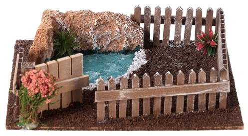 Holyart Recinto oche presepe 10 cm con stagno 5x20x15cm