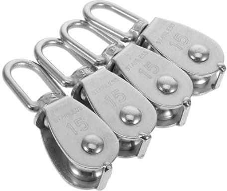 PartyKindom 4stücke Pulley Block Mit Drehhaken Seilrolle Für Drahtseil Hebeanwendungen Bau Und Und Sicheres