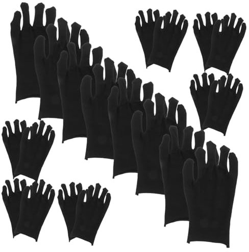 GARVALON 12paare Baumwollhandschuhe Arbeitshandschuhe Bequeme Handschuhe Sicherheitshandschuhe Schwarz Strapazierfähig Für Vielseitigen Einsatz Handschutz
