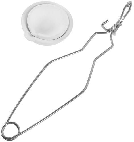 NUOBESTY Kit Creusets Céramique Petits avec Pince pour Fusion Métal Or Argent Cuivre Plat Résistant à Haute Température Accessoire Laboratoire Portable