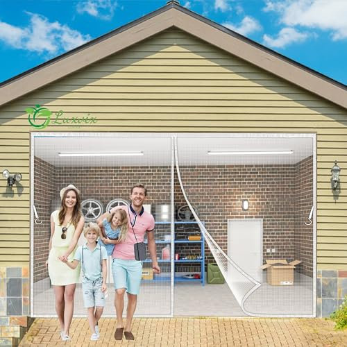 Cortina Mosquitera para Puertas, 255x200cm Cortina antiinsectos Fácil de ensamblar, Cierre Automático de Arriba a Abajo, Manos libres LF2C1 ‎Blanco