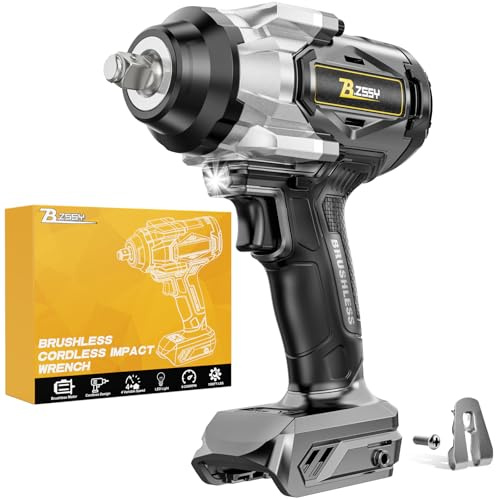 Cordless Impact Wrench 1/2 inch for Dewalt 20V Battery, 1000FT-LBS 1360N.m Brushless Electric Impact Gun 2300RPM High Torque Impact Driver with LED Work Light and Blet Clip (Battery NOT included)