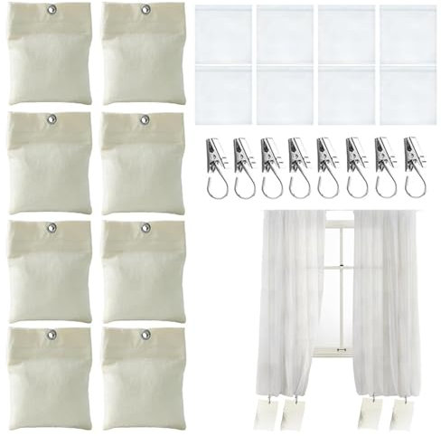 8 Pack Outdoor Vorhang Sandsäcke Zum Beschweren,Mit Metallklemmen Selbstklebender Verschluss,Schwerlast Drapery Gewichte für Pavillon Drapes Cabana Gazebo Garten Zelte Tischdecken