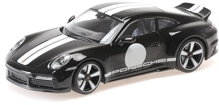 Minichamps 155062000 Porsch. 911 (992) Sport Classic Black with Stripe 2022 - maßstab 1/18 - Modellauto