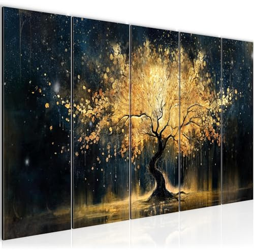 Runa Art Bild Abstrakt Wandbilder auf Vlies Leinwand 5 Teilig Wanddekoration Wohnzimmer Schlafzimmer Büro 056956a