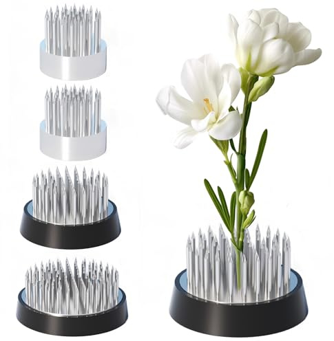 wlsvega 4-pack Ikebana-verktyg - blomma groda rund hållare - 4 st rund groda - lämplig för blomdekorationer, tesal, hög bandklubb, trädgård, heminredning
