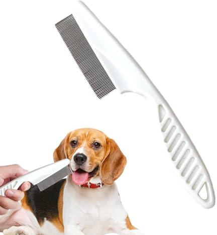Qoukonao Flohkamm für Hunde | Design-Flohbürste mit verdicktem Griff | Flohkamm mit hochfesten Zähnen, langlebige Kämme zum Entfernen von Tränenflecken für kleine Hunde