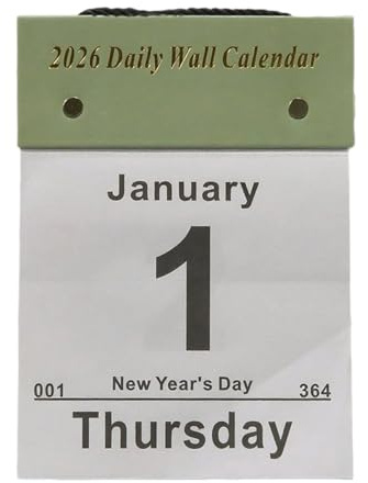 Yplkm Calendario da Parete 2026 - Carta Spessa Strappabile - Calendario Giornaliero da Parete | Per Adulti Insegnanti Studenti Bambini Adolescenti Amici Soggiorno Aula