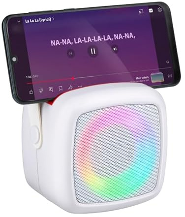 Karaoke Set Mini - Micro Karaoké Bluetooth pour Enfant - Microphone pour Chanter avec LED - 2 Micro sans Fil - Bluetooth avec AUX USB
