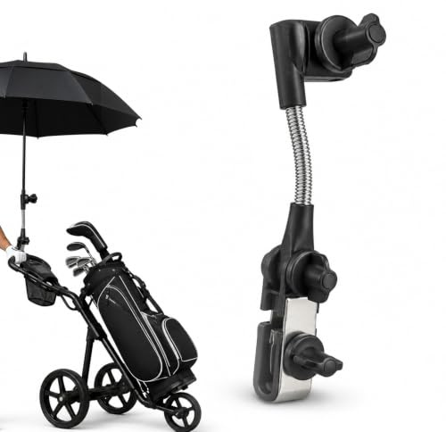 Ligynotu Golf Umbrella Holder for Trolley, Wheelchairs | Adjustable Umbrella Stand Universal Umbrella Clamp for Pushchairs, Electric Vehicles, Bicycles, Golf Buggy