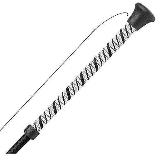 HySCHOOL - Fusta de doma con mango Sure Grip (99cm) (Blanco/Negro)
