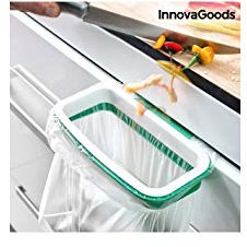 InnovaGoods - Supporto per Sacchetti di Spazzatura Rubag, Facile da Usare e Pulire, Adattabile e Multiposizione, Risparmio di Spazio, Bianco, Talla Unica, Plastica