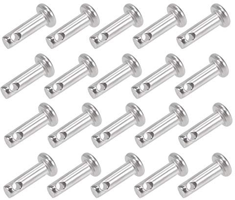 sourcing map 20 Stück Steckbolzen Gabelbolzen Einloch 3mm X 10mm Splintstift Flach 304 Edelstahl Link Scharnierstift