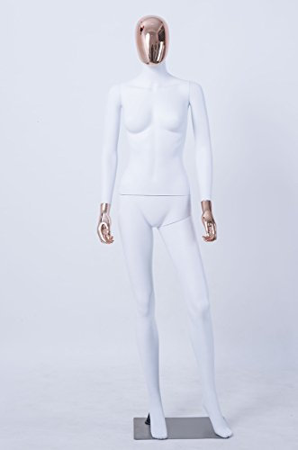 Eurohandisplay schöne abstrakte weiß Matt lackierte Schaufensterpuppe DF7-6D Galvanik Kopf und Hände Weiblich (Frau weiß DF7-6D)