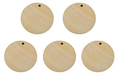 EXCEART Pendentif Rond En Bois 0.79 X 0.79 X 0.12 Pouces Accessoire De Bricolage Pour Bijoux Colliers Bracelets Créatifs Tranche De Bois Naturelle Pour Projets Diy