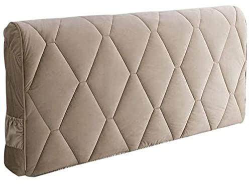 Kopfteilbezug 160/180/200, Bett Kopfteil Bezug Bettkopfteil Hussen Bettkopfteil Husse/Bezug/überzug Abdeckungen Für Schlafzimmer Elastischer Samt Material Verdicken,Brown-190cm