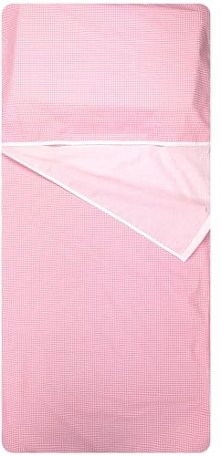 Sac de Couchage d'été brodé pour Les bébés de 2 à 6 Ans - Tissu 100% Coton - Made in Italy (Sac de Couchage Square Rose)