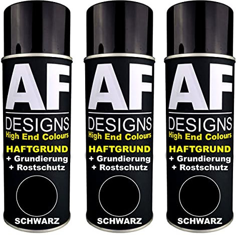 Alex Flittner Designs Lot de 3 bombes de peinture de voiture - Noir - Apprêt antirouille