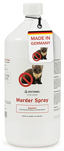 BIODELTA Marderspray 1 l - Marderabwehr und Marderschreck | Marderschutz mit Langzeitwirkung - vertreibt Marder ohne ihnen zu schaden - Blumenduft, fleckenfrei