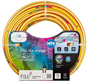 FITT NTS Orange 5/8 (15mm) 50 m - Tubo Arancione per Irrigazione da Giardino, Robusto e Malleabile, per Uso Intensivo