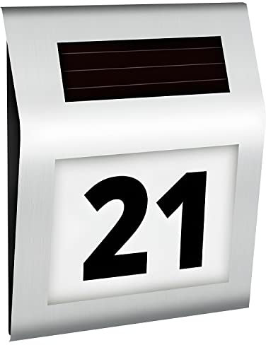 Retoo Lampada Solare LED Con Sensore Crepuscolare, Batteria Ricaricabile 300mAh, Resistente All'Acqua IP44, Illuminazione Efficiente Per Numero Civico