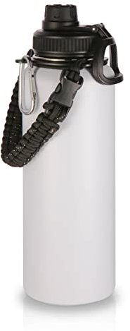 Volhoply 1200ml Trinkflasche Edelstahl,Doppelwandig Vakuum Isolierte Thermosflasche mit Paracord-Griff, Metall Auslaufsicher Water Bottle,BPA-Frei Thermoskanne für Sport, Schule, Outdoor (Weiß,40 OZ)