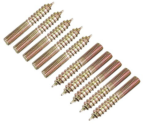 sourcing map M5x25mm Suspensión Pernos, 38uds Doble Extremo Rosca Espiga Tornillos para Madera Muebles Conexión