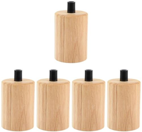 OSALADI 5 Stück Vintage Lampenfassung E27, Adapter Lampe E Hängelampe Beleuchtungsabdeckung Led-Leuchtenhalter Kronleuchter Leuchte Sockel Sockel Holz Holzfassung