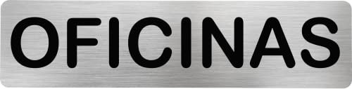 Becral® - Señal de acero inoxidable OFICINAS | Placa puerta INOX | Señal informativa | Cartel Puerta 200X50mm