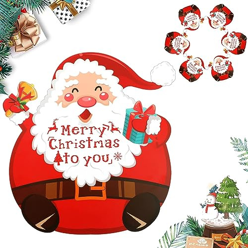 6 Pezzi, Adorabili Tovagliette Natalizie in PVC, Forma Creativa di Babbo Natale, Tovagliette Natalizie Rosse Plastica Lavabili Resistenti al Calore, per Feste di Natale da Tavolo da Pranzo