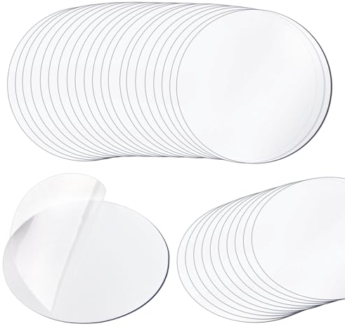 Ailvor Doppelseitiges Klebeband, 50 Stück Doppelseitige Klebepads, Spurloses Waschbares Klebeband Extra Stark, Nano Klebepads Transparent für Teppich, Fliesen, Küche (Rund, 5cm)