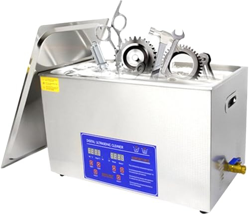 GEJLELDS Ultrasonic Cleaner - Ultrasonic Vinyl Record Cleaner,Sonic Cleaner,Lab Tool,Carburetor,Engine Parts Cleaning Machine with Encoded Timer and Heater, 6L