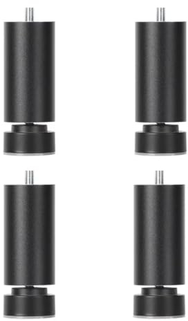 WSZGRJDM 4 Stück Aluminiumlegierung MöBelfüßE Sofafüße, Metall Tischbeine, Verstellbare Schrankfüße Schrankbeine, Höhenversteller, Ersatzbeine, Gewinde Möbel Bein - M10 Gewinde(schwarz/Silber)