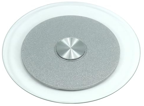 QWORK® Drehteller aus Gehärtetem Glas, Drehbarer Drehteller, Drehteller Servierplatte, 50 cm