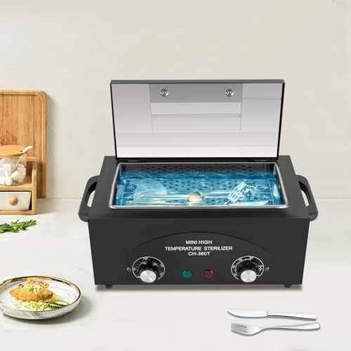 Heißluftsterilisator 300W Heißluft-Sterilisator, Trockenhitze-Sterilisator, Nagelwerkzeug-Sterilisator mit Timer für Küchen, Wohnräume, Friseure, Zahnkliniken, Werkzeugwerkstätten
