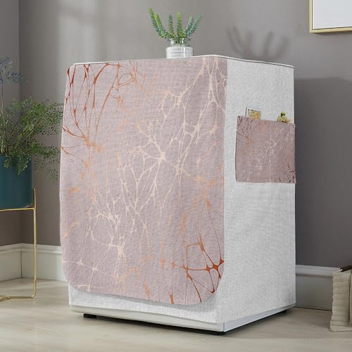 Highdi Housse de Protection pour Machine à Laver, Chargement Frontal Housse La Poussière avec Ouverture Frontale pour Linge Domestique (Marbrure 2,Capacité S 6~7.5KG)