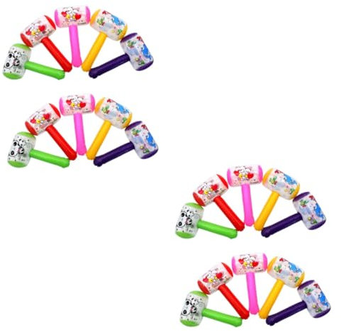 WOONEKY 20stücke Aufblasbare Hammer Mit Glocke Spielzeug Für Mädchen Bunte Farben Für Partys Outdoor Und Wasserspiele Leise Geräusche Leicht Und Handlich