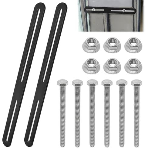 YDHfdc 2 Pezzi Set di Fissaggio per Cassetta Delle Lettere 280 x 24mm Staffa Piatta Forata Acciaio Inox con 6 Viti e Dadi per Cassette Postali Fisse e Manutenzione Mobili(Nero)