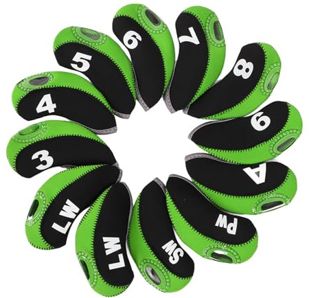 equlup 12 Uds. Cubiertas de Neopreno para hierros de Golf, Juego de Cubiertas Protectoras para Cabezas de Palos de Golf, Cubiertas para Cabezas de Golf Que se adaptan a Todas Las Marcas