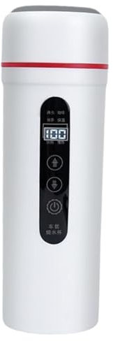 KESOTO 12V 24V 400ML Car Electric Kettle Stainless Steel Fast Heating Speed Powered By, White