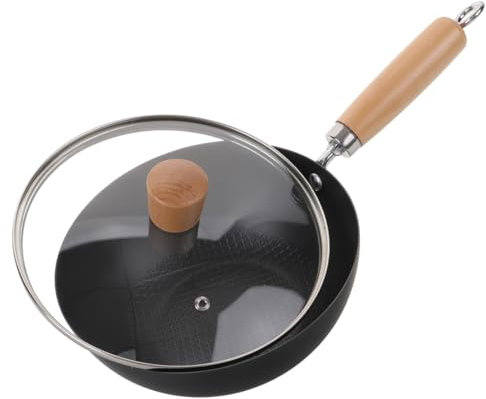 CONGARTENO Wok de Hierro Forjado Pequeño Tapa, Antiadherente y Fácil de Limpiar, Adecuado para Hoteles y Restaurantes Occidentales