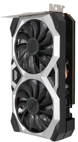 Tarjeta Gráfica GTX 1660 de 6 GB, Tarjeta Gráfica para Computadora GDDR6 de 192 bits 1785/14000 MHz con Dos Ventiladores, Tarjeta Gráfica para Juegos PCI Express 3.0, Escritorio
