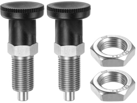 QUARKZMAN 2pcs Plongeur Ressort Bout Sphérique Montage Rapide Filetage M16x1.5 Diamètre Goupille 0.8mm Plongeur Bouton Retour Acier Inoxydable Non Verrouillable Index Rétractable